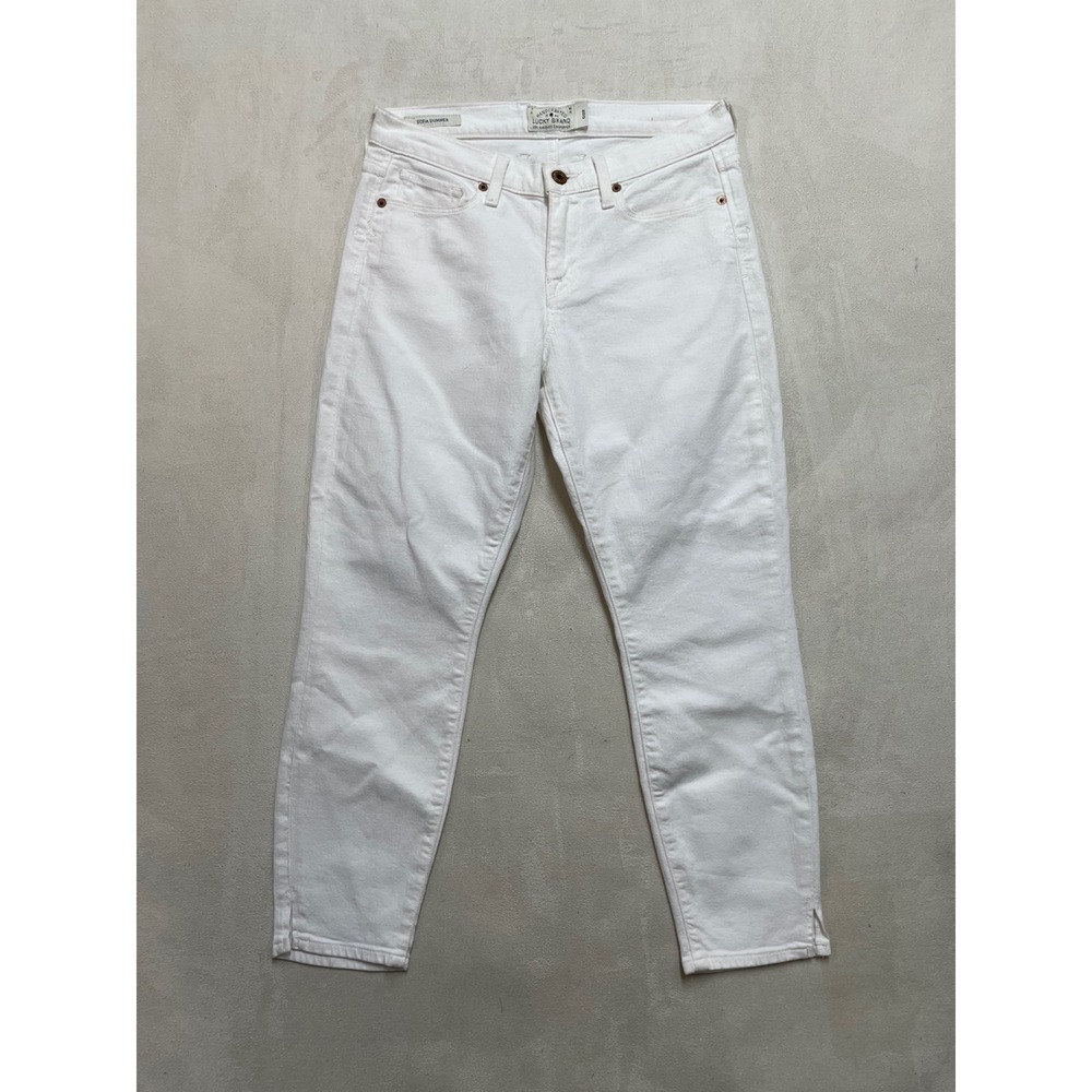 Lucky Brand Sofia Skimmer White Jeans Womens Size 6/28 Mid Rise Cropped Slim Fit